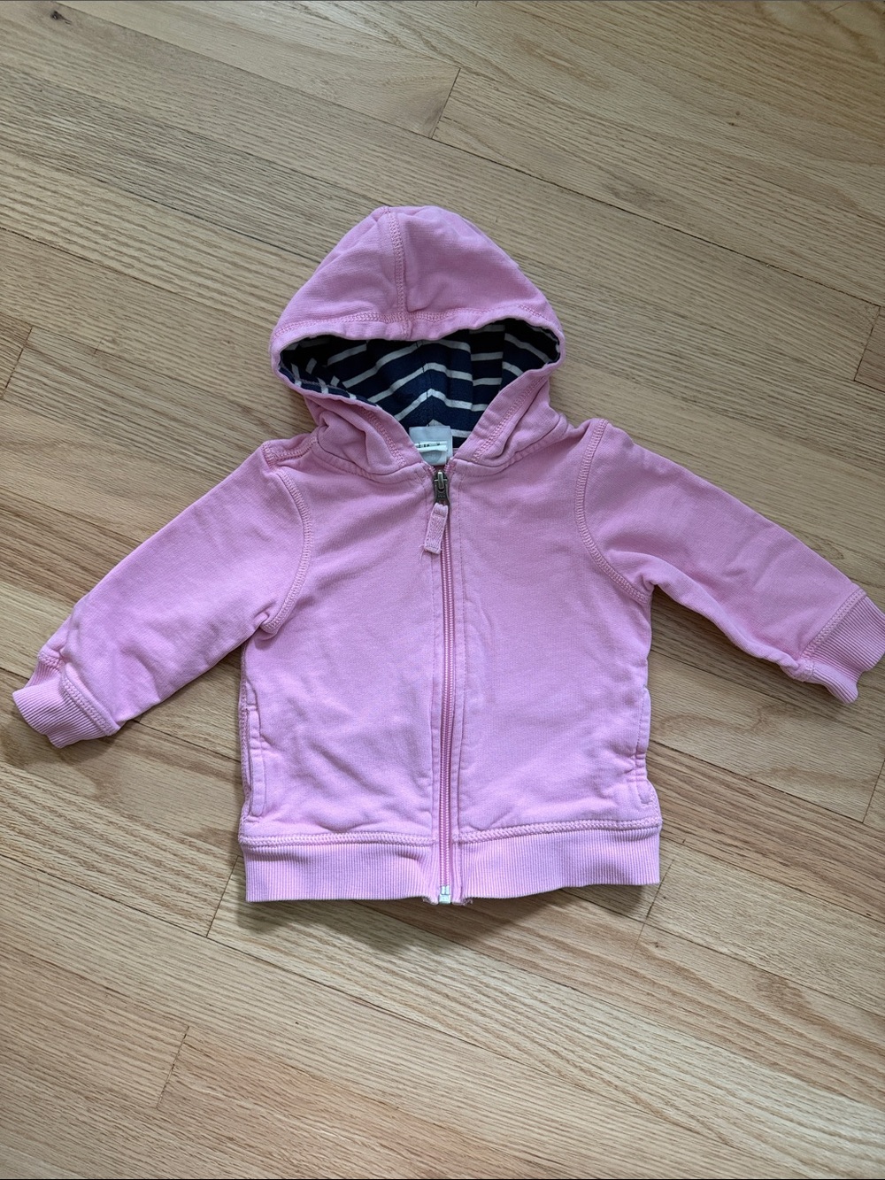 Hanna Andersson Cotton Light Pink Hooded Zip Sweatshirt/ Hoodie